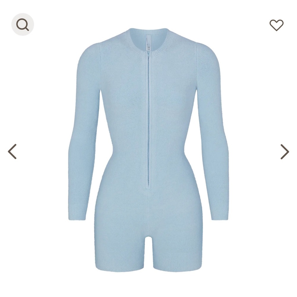 Skims “light cozy onesie” in size medium color denim